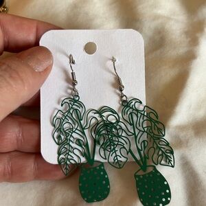 Green Leafy Earrings